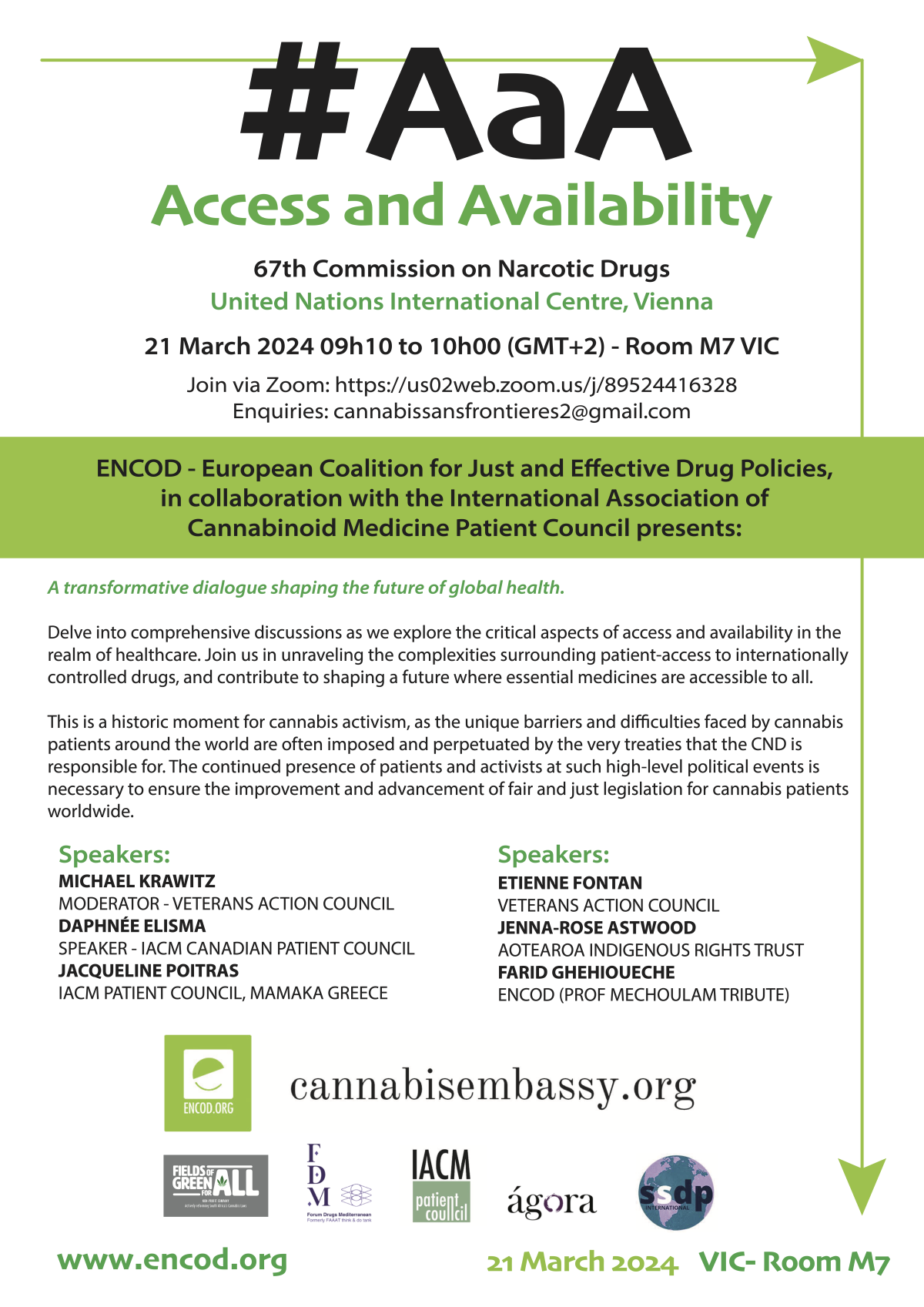 Cannabis Embassy | CND67: 67th Commission on Narcotic Drugs, March 2024