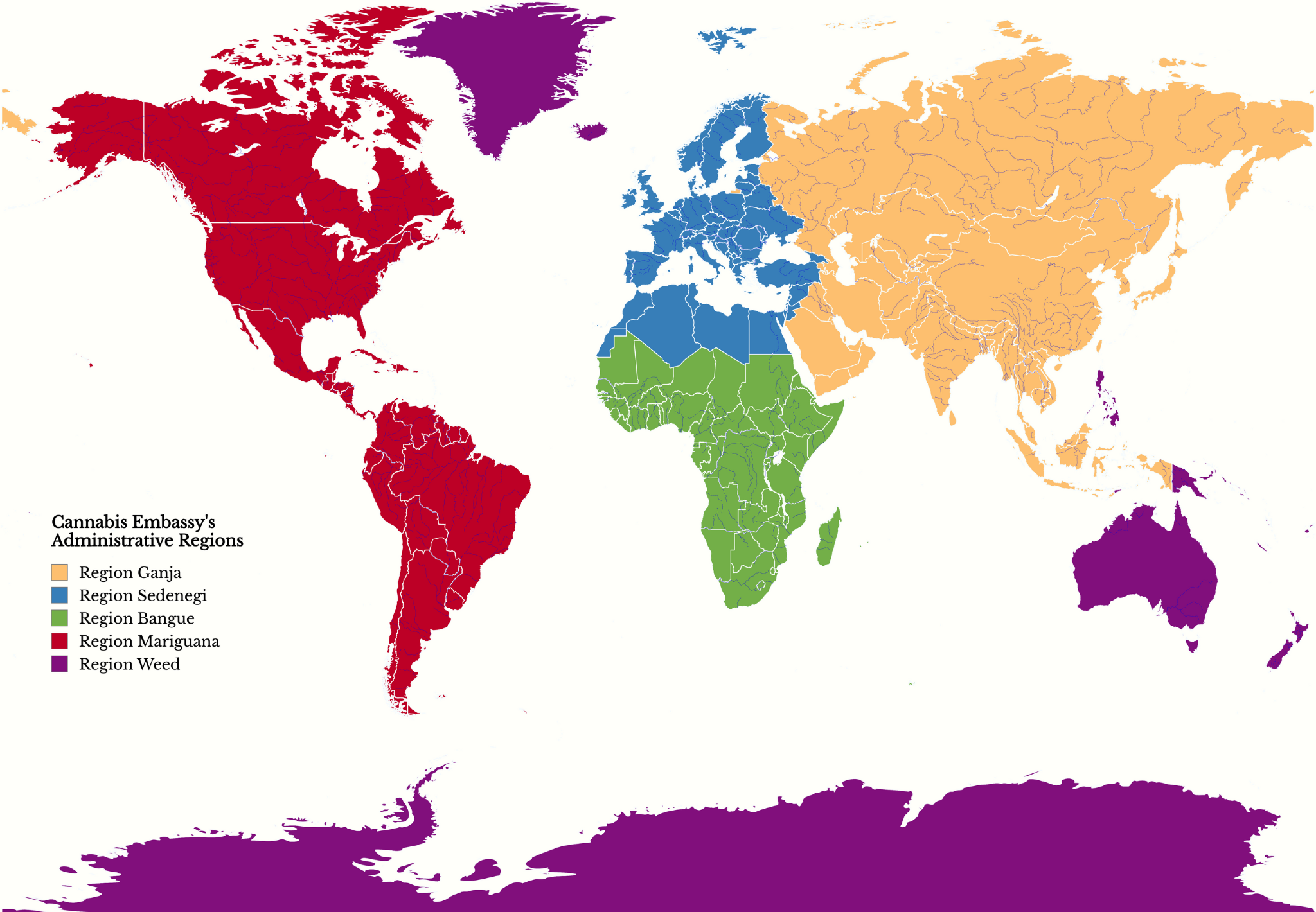 Administrative regions of the Cannabis Embassy